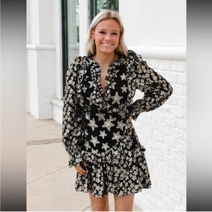 LoveShackFancy Findlay Stars Wrap Dress - Size 10. New with tags.